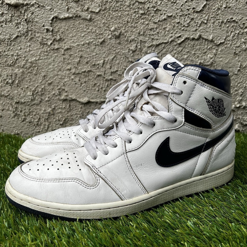 Jordan 1 Shoes Men Size 13 Retro OG High Metallic Navy White/Midnight Navy